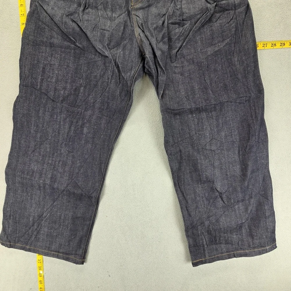 Beslow Jeans Mens Blue Selvedge Baggy Wide Leg Y2K Skater Hip Hop Fits 34x28